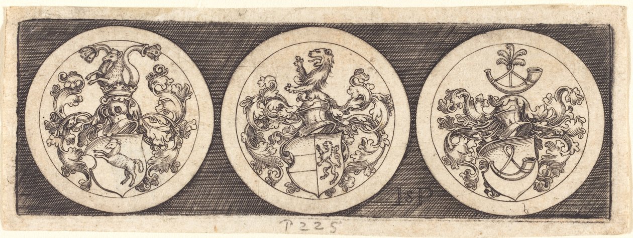 Três medalhas com brasões de Sebald Beham
