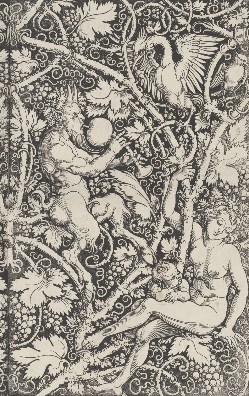 Papel de parede com a Família Satyr, 1515. de Sebald Beham