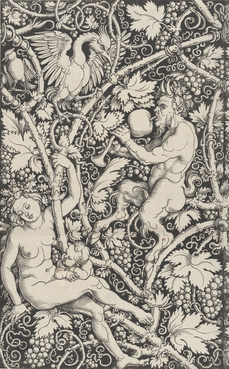 Papel de parede com a Família Satyr, 1515. de Sebald Beham