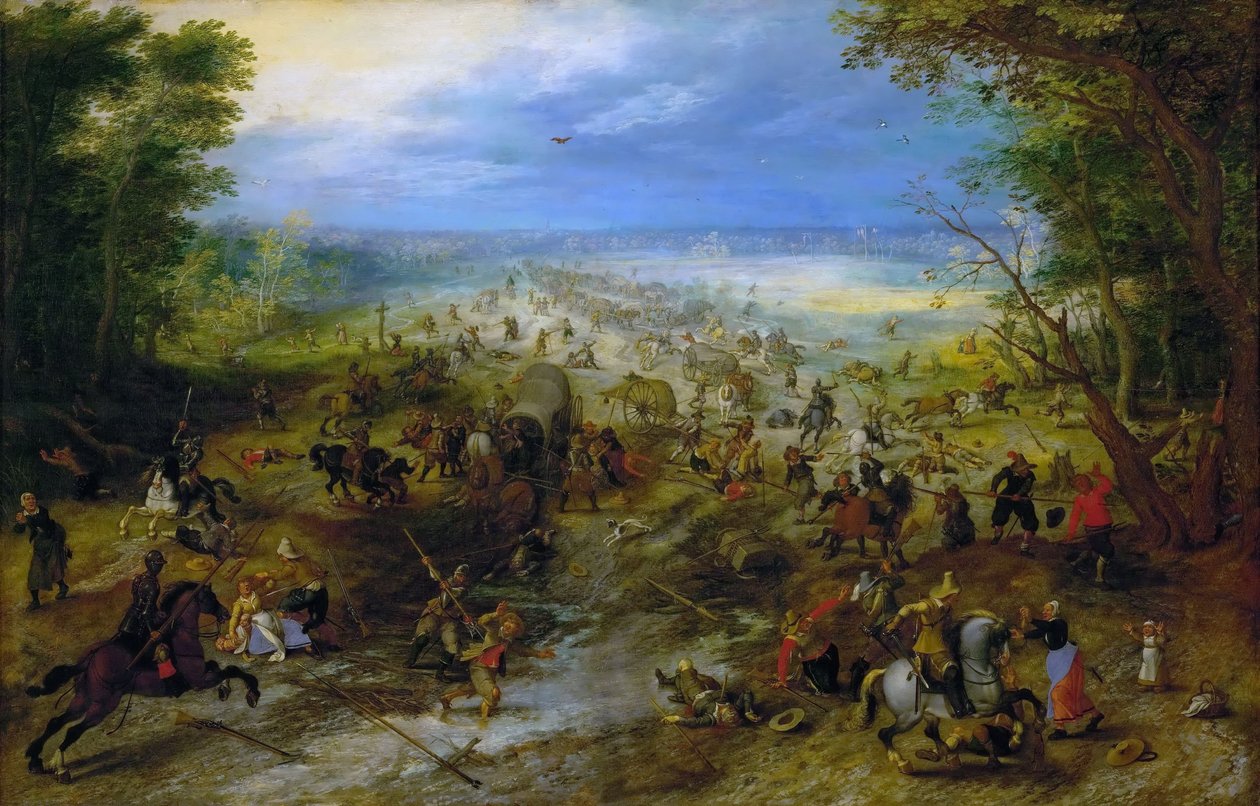 Ataque em um trem de carroça, c. 1612 de Sebastiaen Vrancx