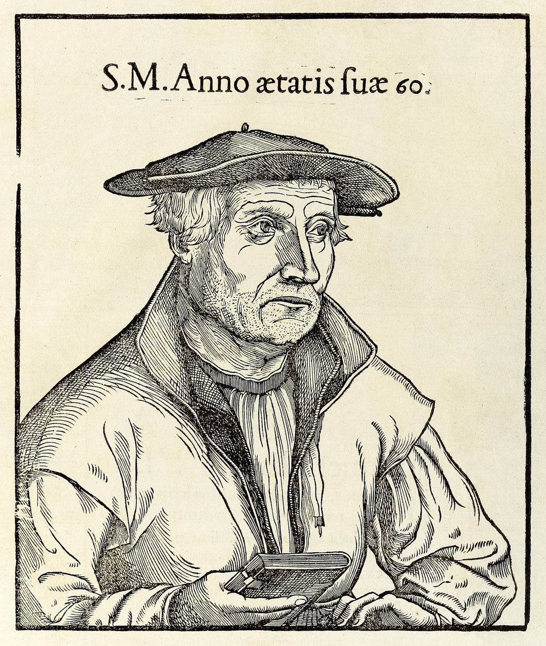 Retrato de Sebastian Munster de uma edição de 1550 de sua Cosmographia de Sebastian Munster