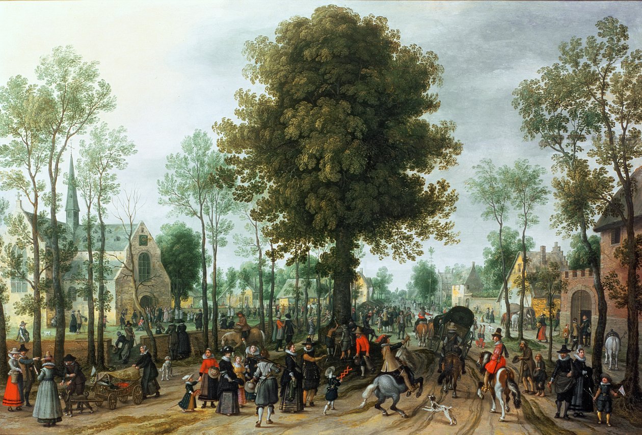 Frederick V e sua noiva Elizabeth entrando em Zeeland, em maio de 1613 de Sebastian Vrancx