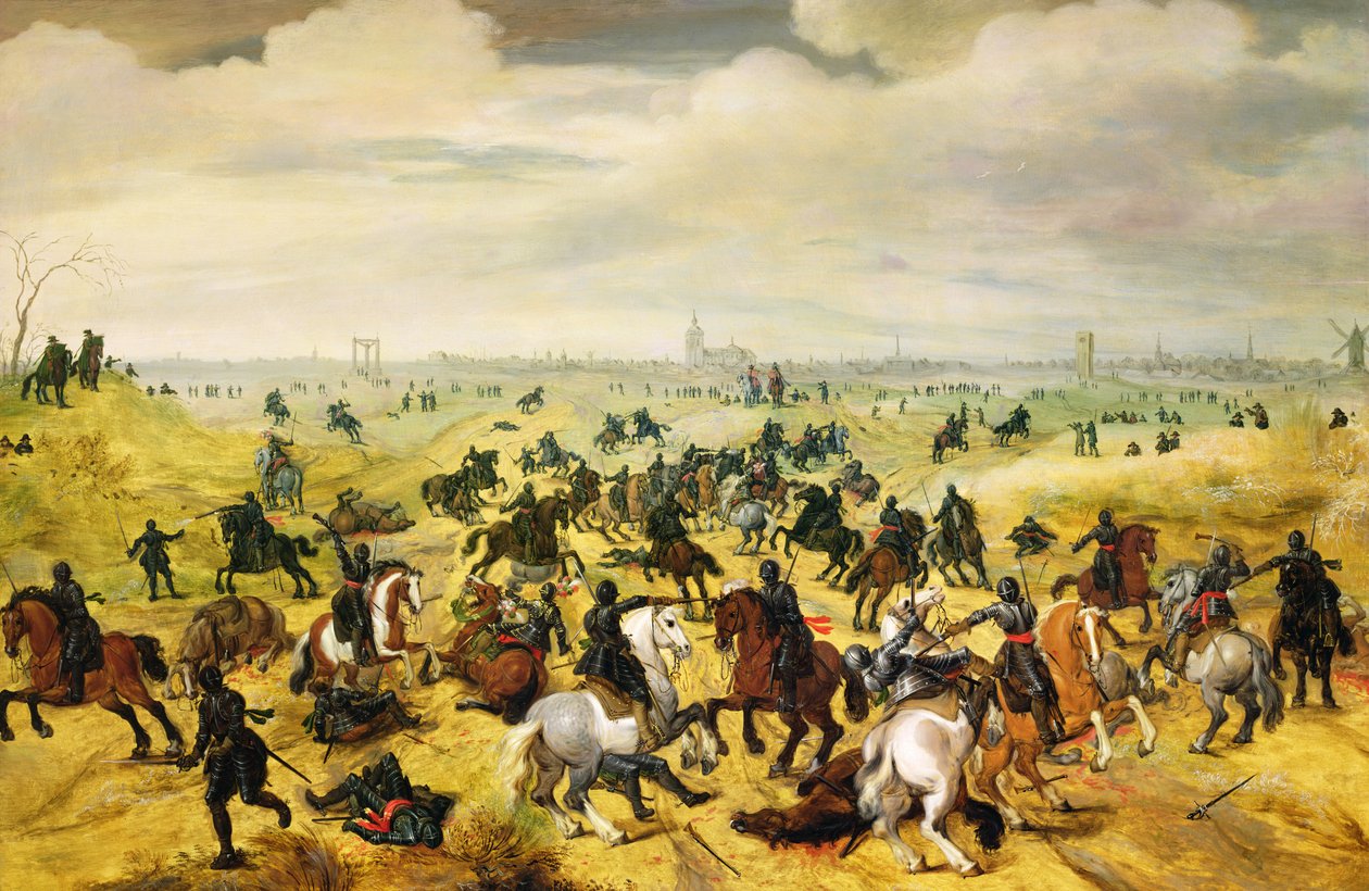 A batalha de Leckerbeetje, 1600 (painel) (par de 77047) de Sebastian Vrancx