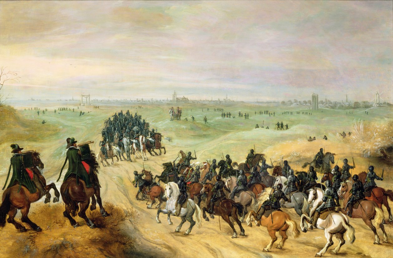 O confronto, 1600 (painel) (par de 77048) de Sebastian Vrancx