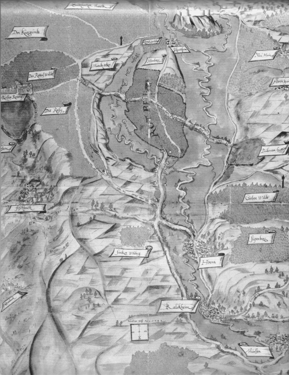 Mapa de Kelkheim e arredores do século 16 de Sebastian Wolff