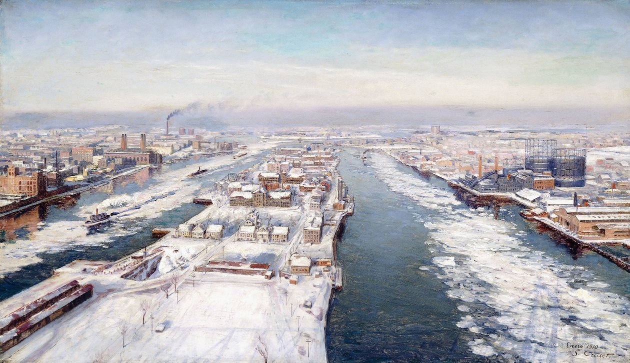 Ponte North View Queensboro (óleo sobre tela) de Sebastian Cruset