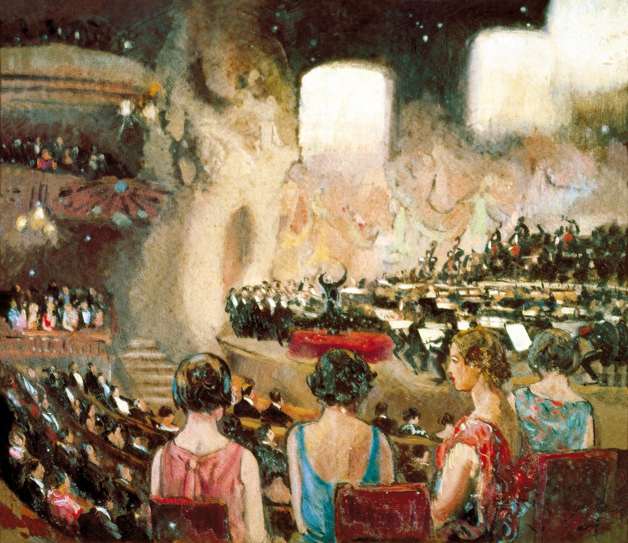 A orquestra de Pau Casals no Palácio Musical Catalão em Barcelona, 20 (óleo sobre tela) de Sebastian Junyent i Sans