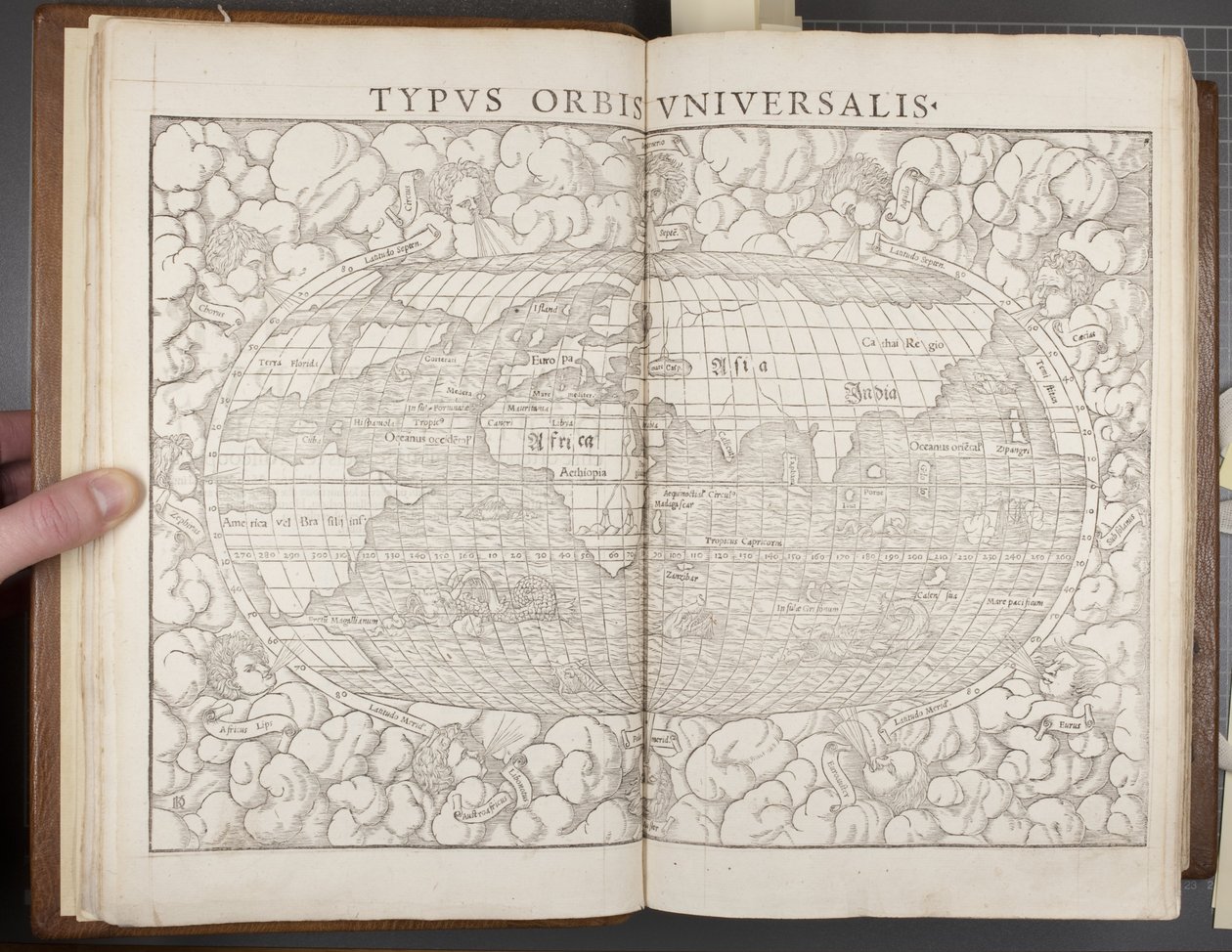 Globo, da Cosmographia, 1544 de Sebastian Munster
