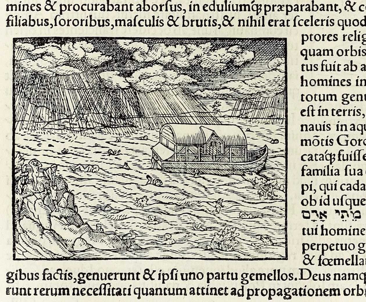 A Arca de Noé e o dilúvio, de 1550 edição da 