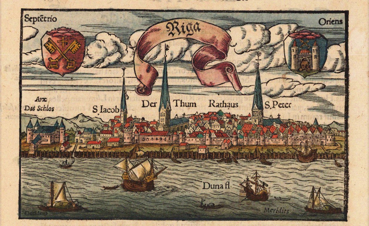 Riga da Cosmographia, ca 1568 de Sebastian Munster