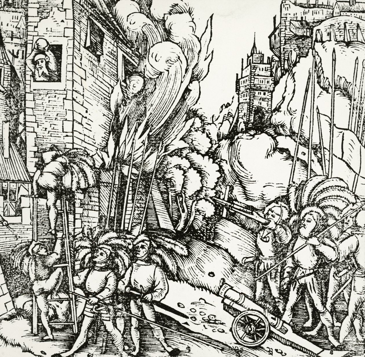 Cerco de Cartago, gravura retirada da Universalis Cosmographia (Cosmologia Universal), de Sebastian Munster (1488-1552). Alemanha de Sebastian Munster