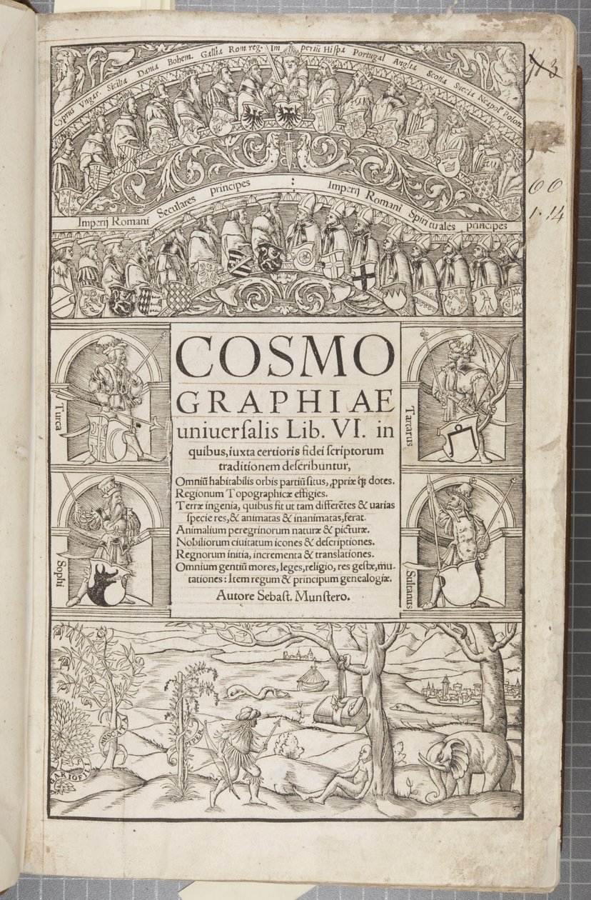 Página de título da Cosmographia, 1544 de Sebastian Munster