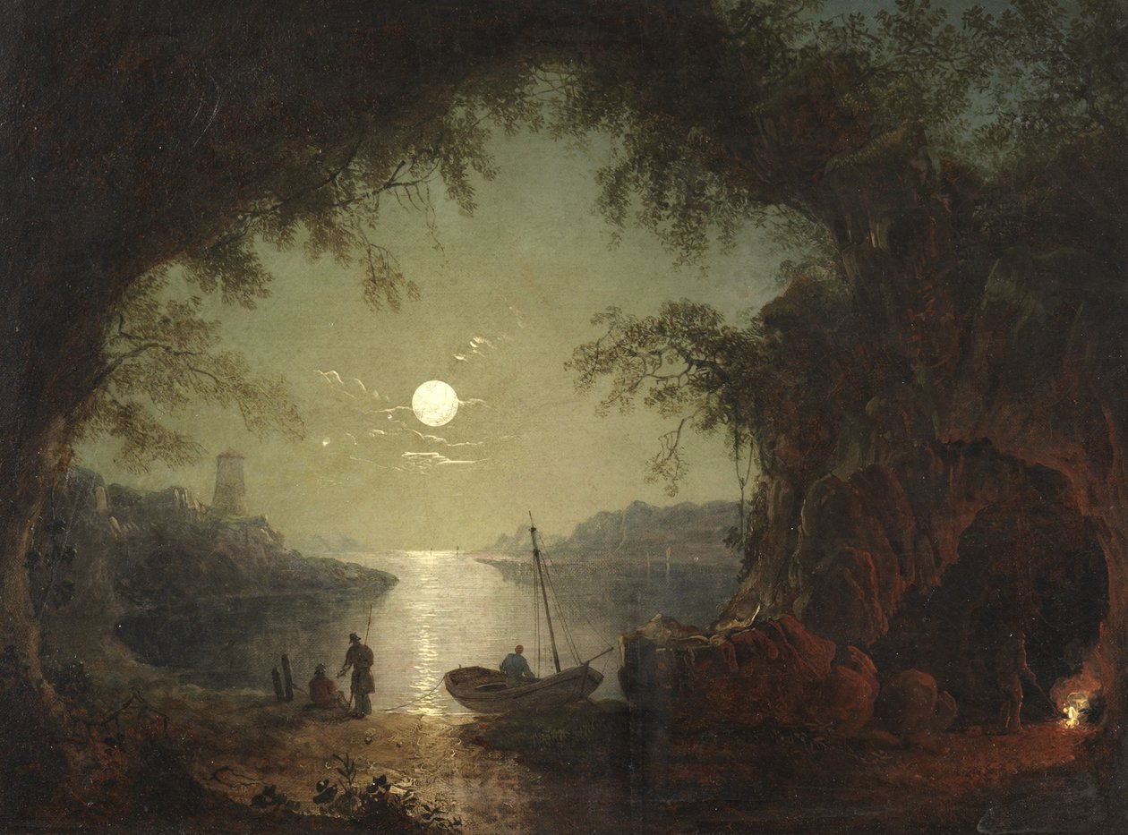 A Moonlit Cove (óleo sobre tela) de Sebastian Pether