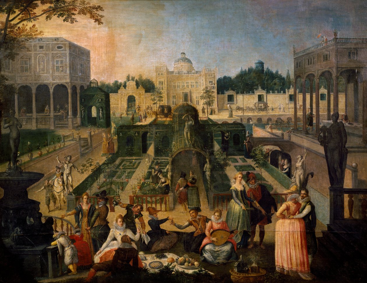 Um banquete no parque do Duque de Mântua, c.1595 de Sebastian Vrancx