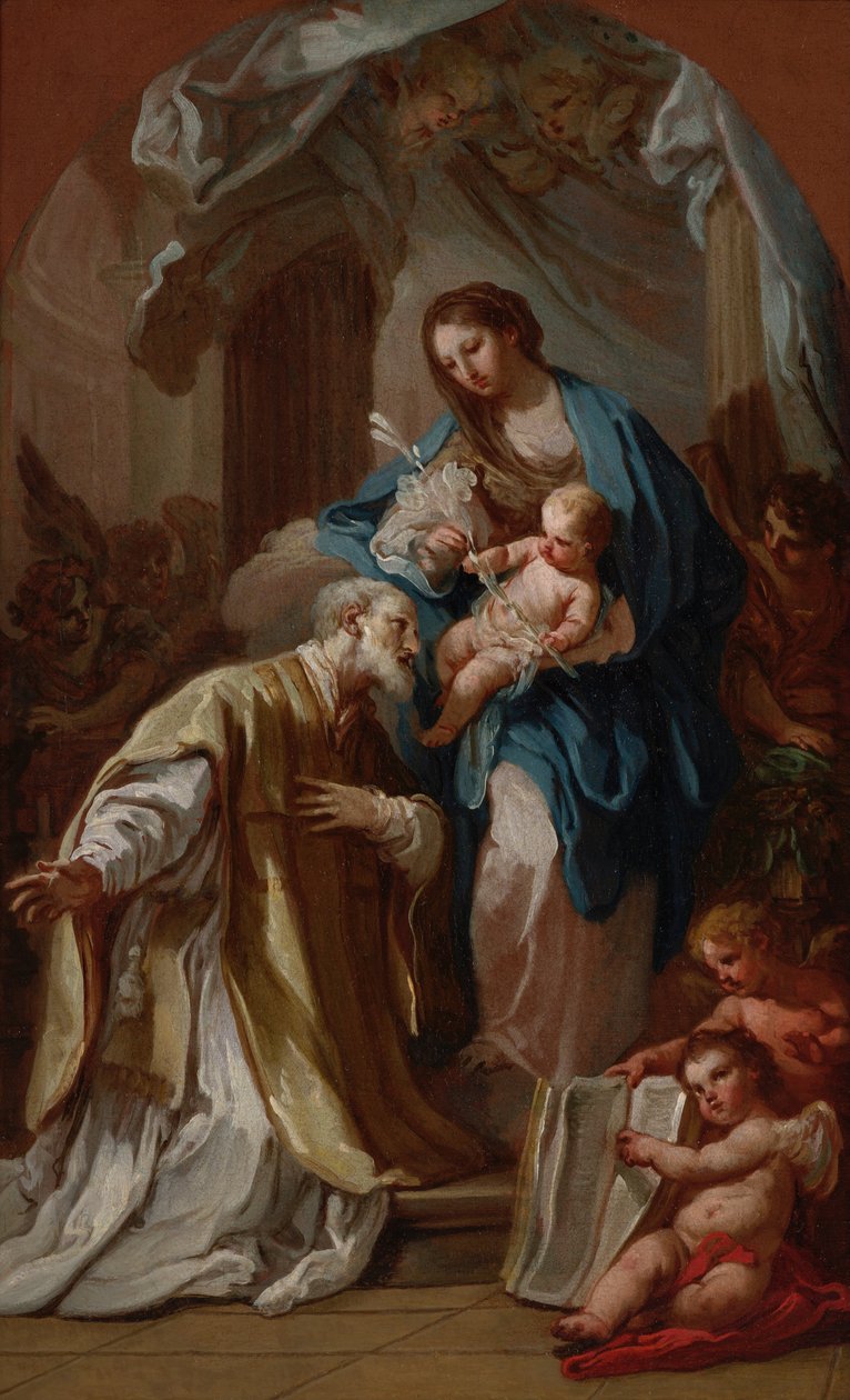 A Madonna Aparecendo a São Filipe Neri de Sebastiano Conca