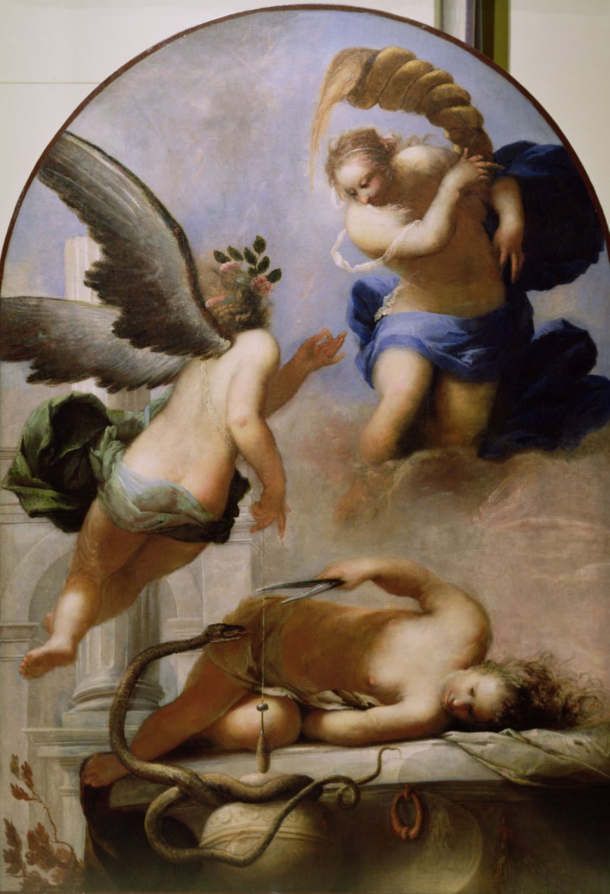 Os três destinos, c.1670 de Sebastiano Mazzoni