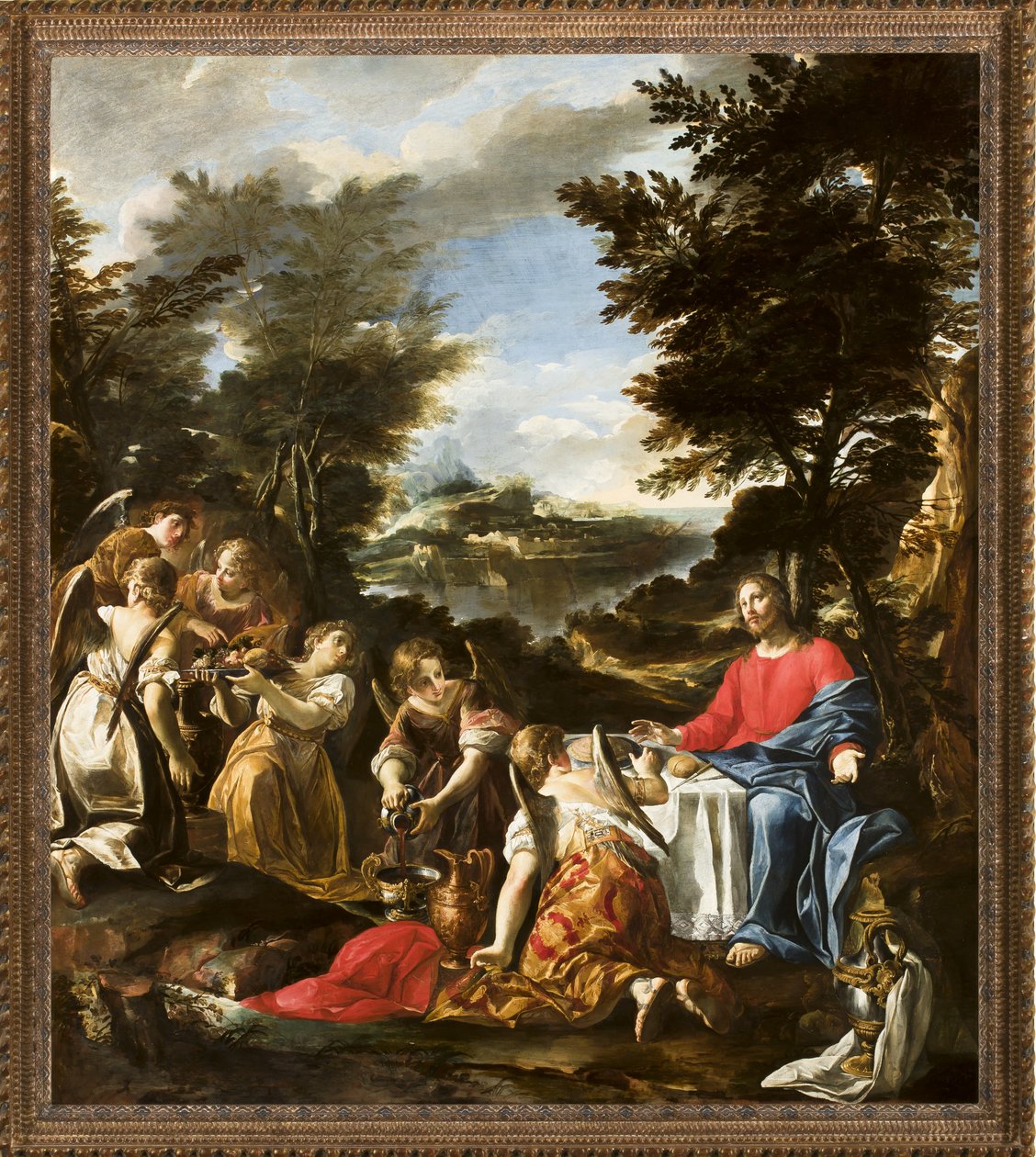 Cristo servido pelos anjos, c.1695 de Sebastiano Ricci
