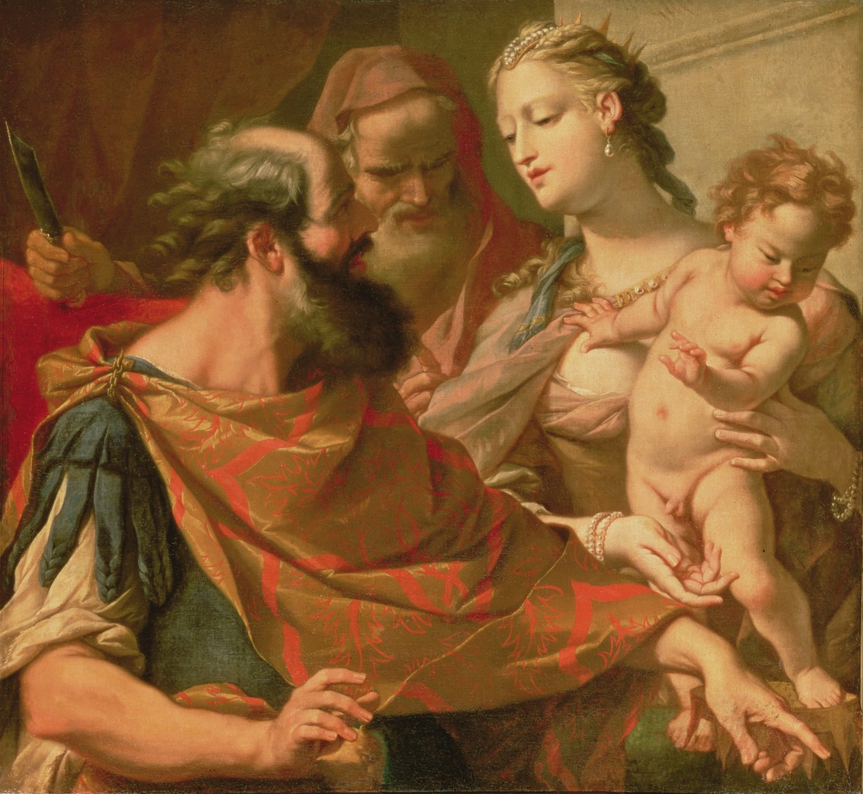 Moisés pisando na coroa do faraó de Sebastiano Ricci