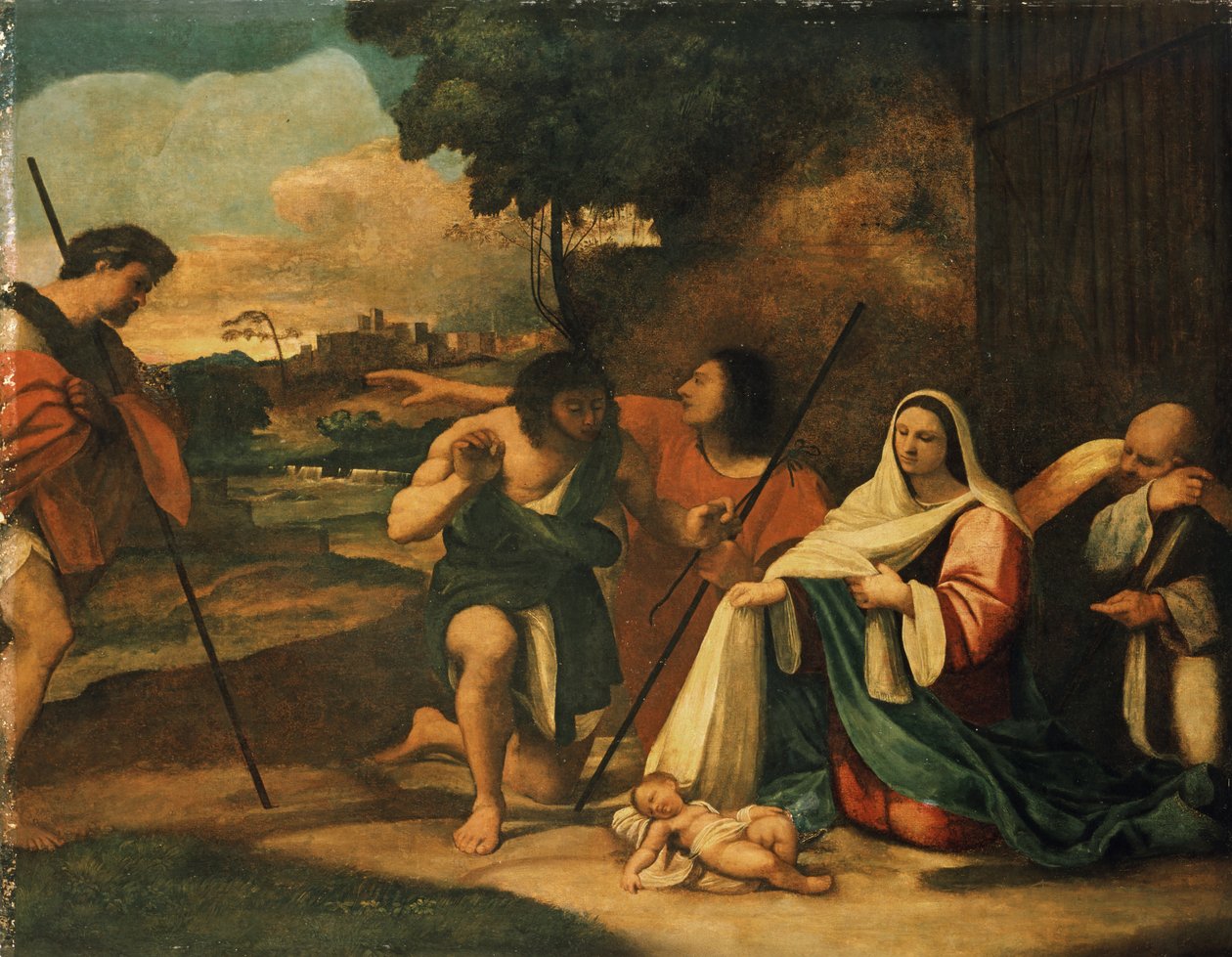 Adoração dos pastores, pré-conservação, 1510 de Sebastiano del Piombo