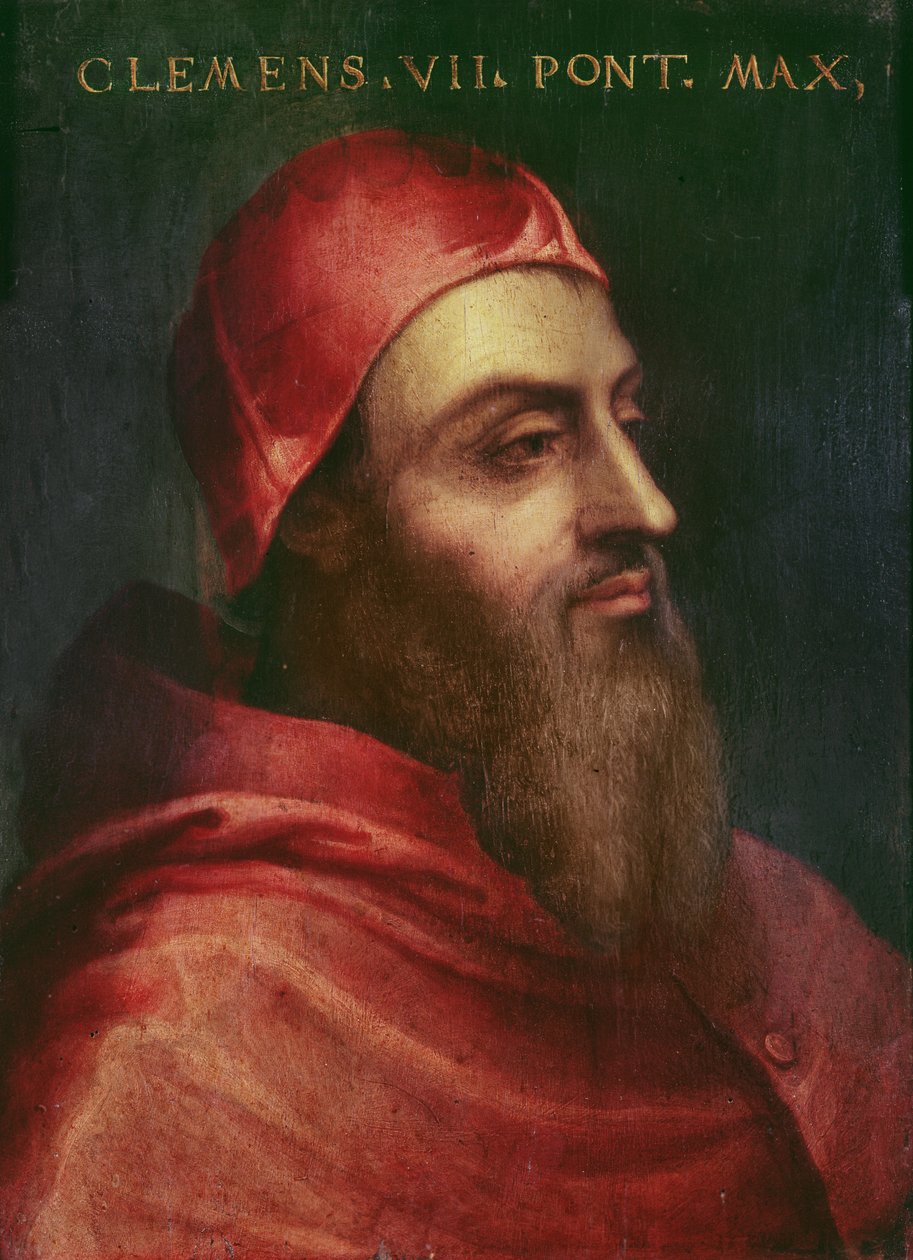 Retrato do papa Clemente VII (Giulio di Giuliano de &39;Medici) (1478-1534), papa de 1523 a 1534 de Sebastiano del Piombo