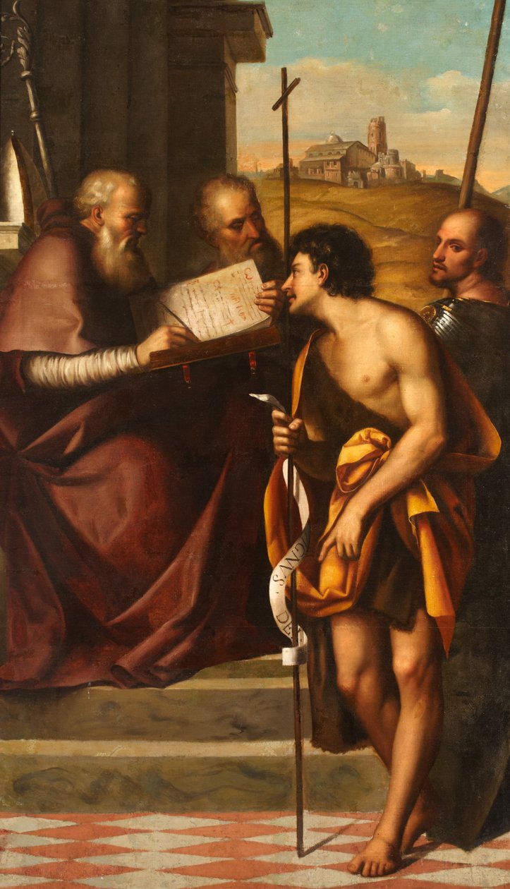 São João Batista, São João Crisóstomo, São João Evangelista e São Teodoro de Sebastiano del Piombo