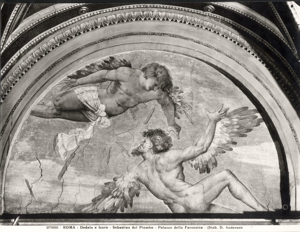 Dédalo e Ícaro, do ciclo das Metamorfoses de Ovídio, c.1511 de Sebastiano del c.1485 1547 Piombo