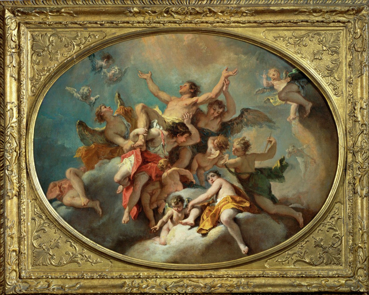 A glorificação de São Sebastião ... de Sebastiano (attr. to) Ricci