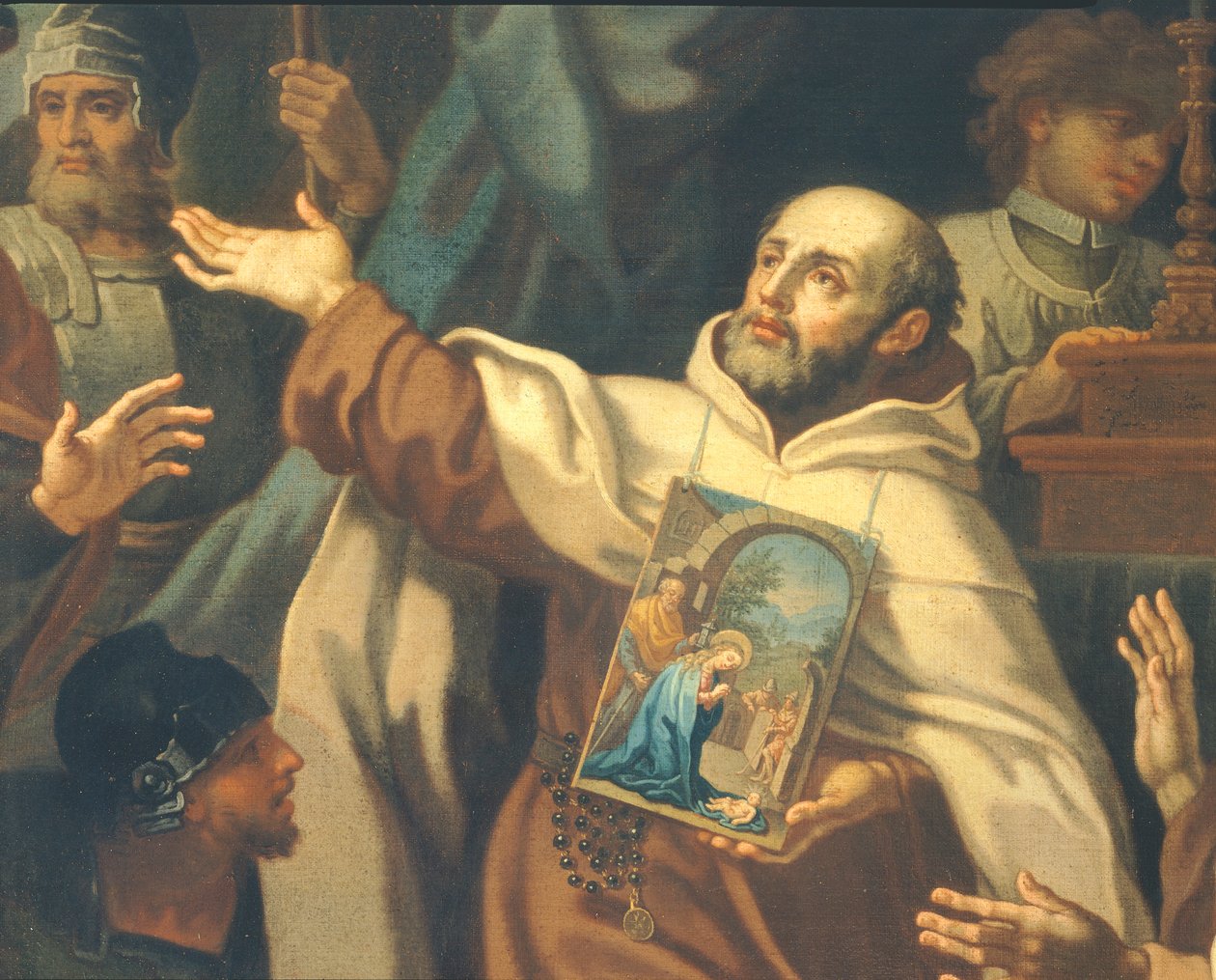 Entrega da venerada imagem de Nossa Senhora da Vitória ao Padre Domenico di Gesu Maria, por Sebastiano Conca (1680-1764) Igreja de Santa Maria della Vittoria, Roma de Sebastiano Conca