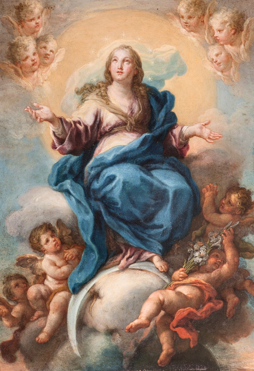 Virgem Imaculada (óleo sobre cobre) de Sebastiano Conca