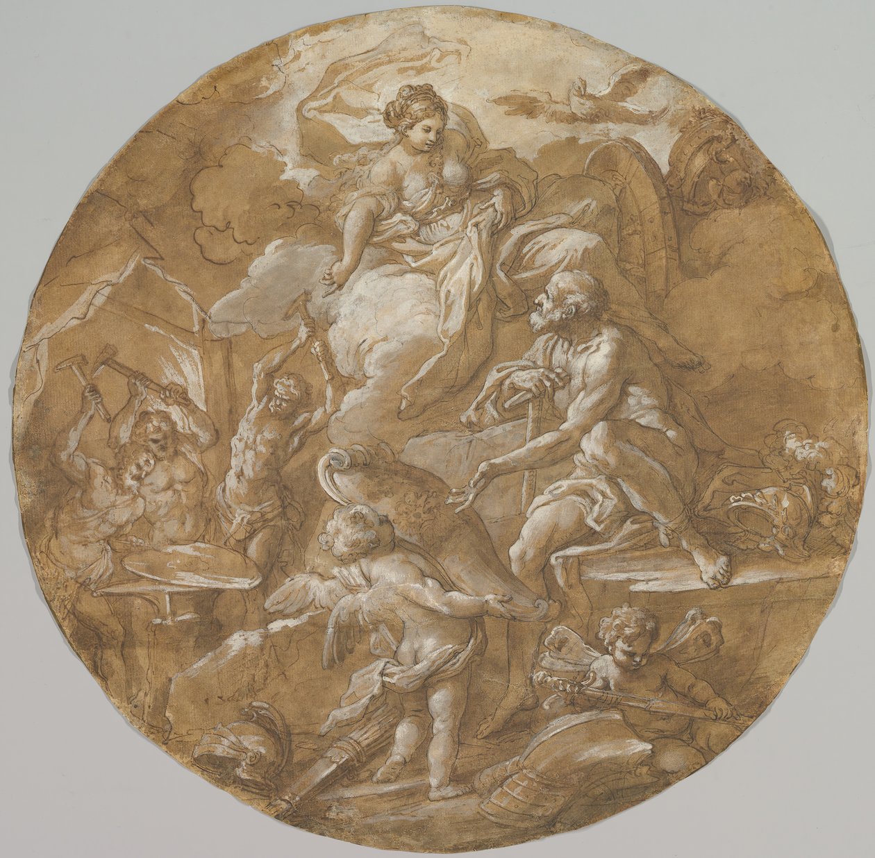 Vênus na Forja de Vulcano reto, Esboços com dois Putti verso, ca. 1716-18. de Sebastiano Conca
