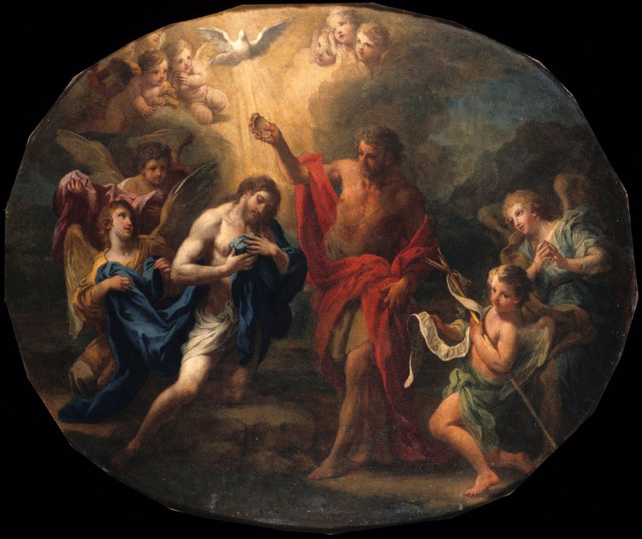 Recto: O Batismo de Cristo; verso: Retrato de um bispo santo de Sebastiano Conca