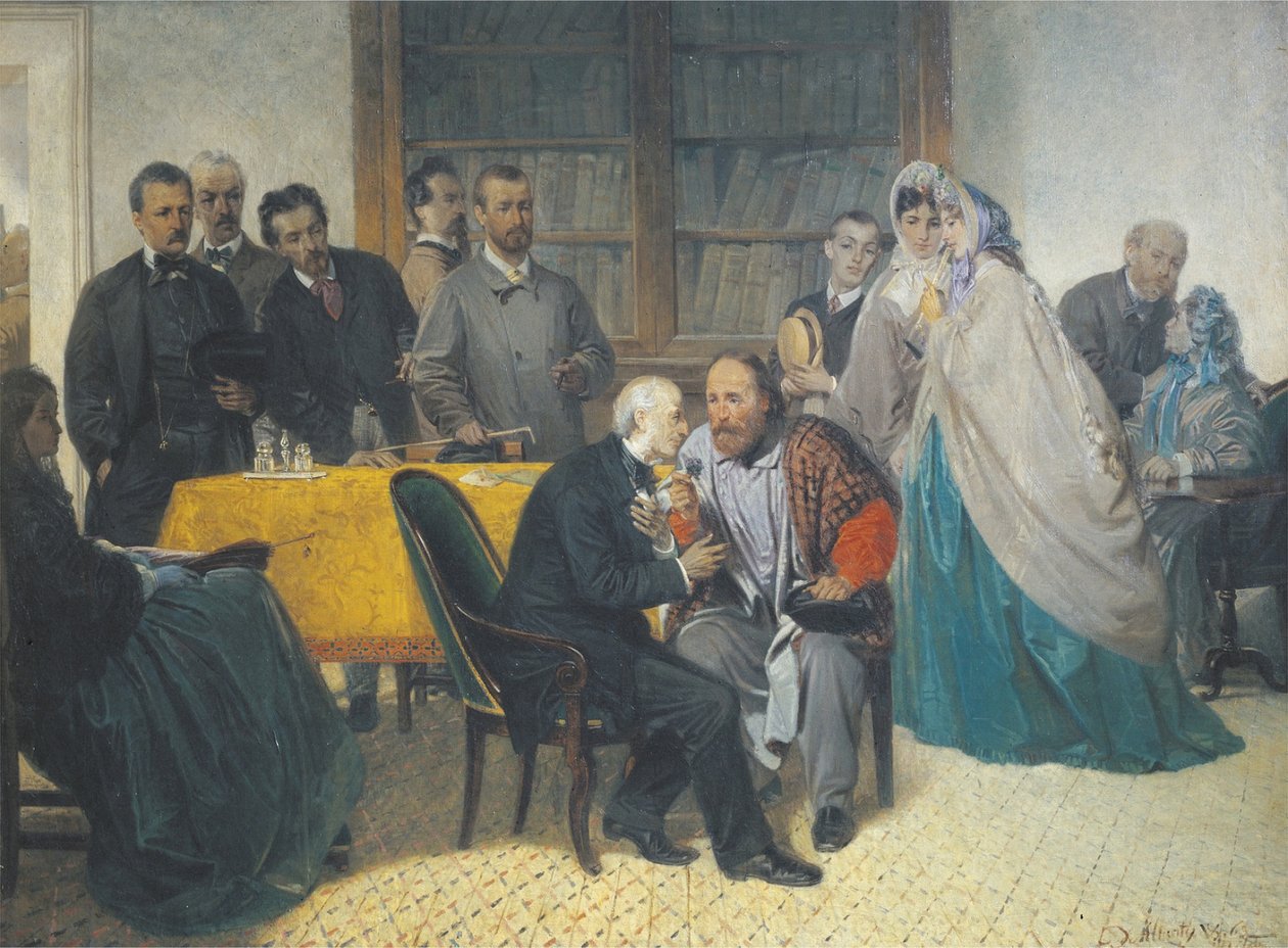 Giuseppe Garibaldi em visita a Alessandro Manzoni a 15 de março de 1862 de Sebastiano de Albertis