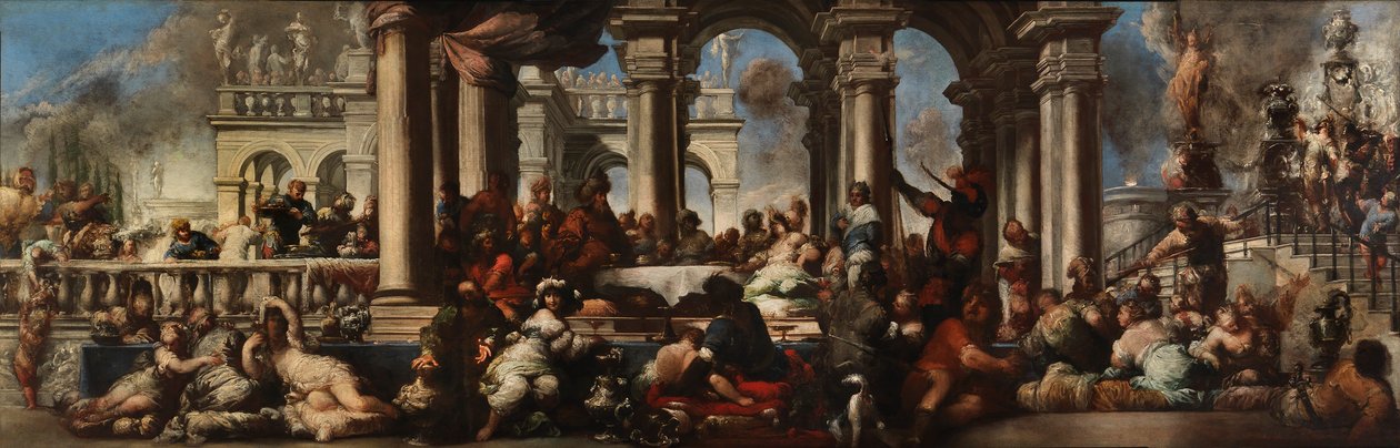 O Banquete de Cleópatra, 1660. de Sebastiano Mazzoni