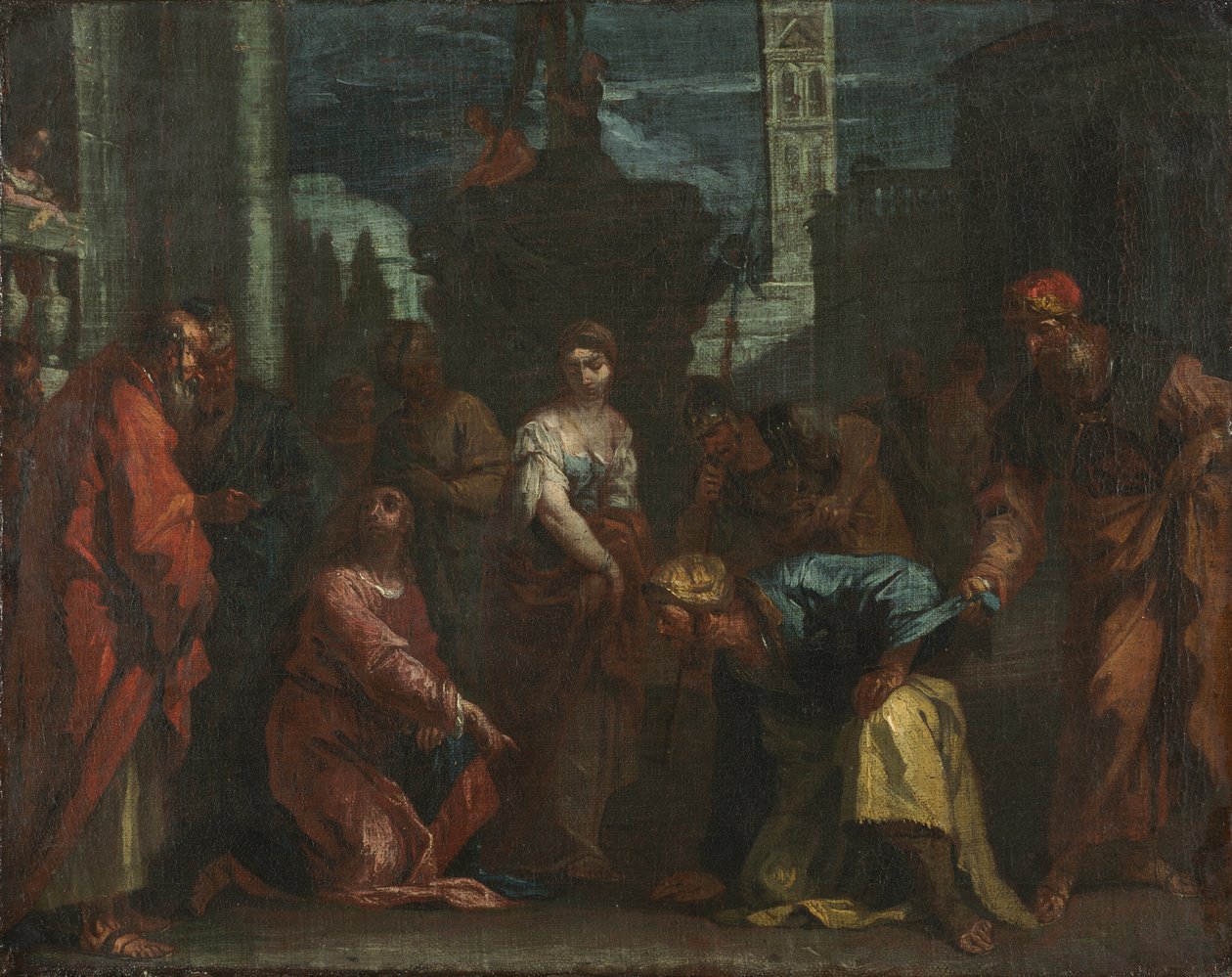 Cristo e a Mulher Tomada em Adultério, meados de 1700s (óleo sobre tela) de Sebastiano Ricci