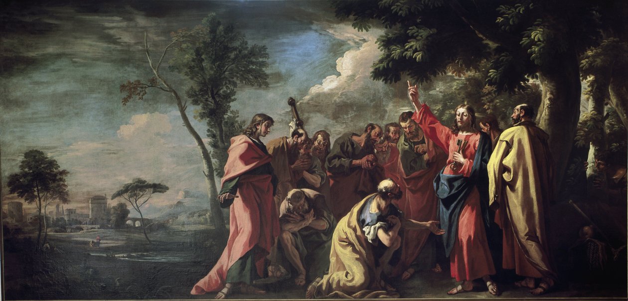 Cristo entrega as chaves a São Pedro (óleo sobre tela, cerca de 1710) de Sebastiano Ricci