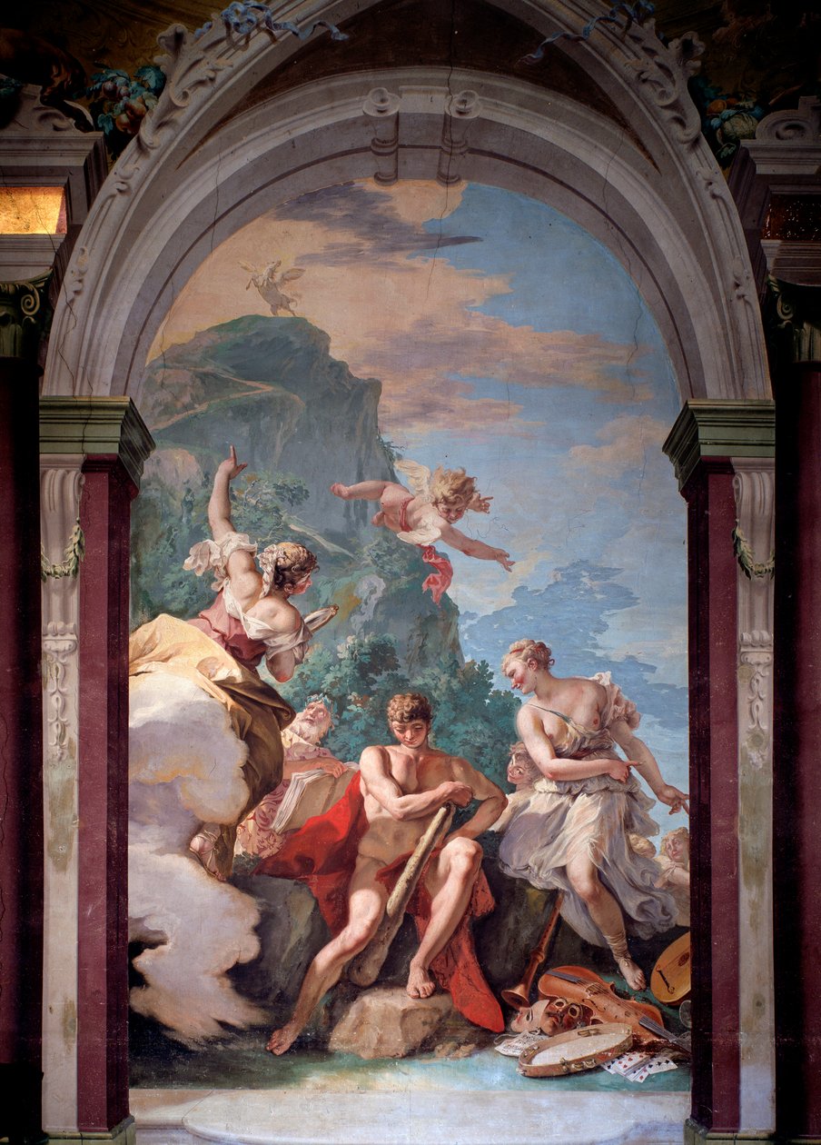 Hércules no cruzamento entre o vício e a virtude - Fresco de Sebastiano Ricci