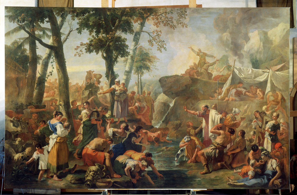 Moisés tirando água da rocha de Sebastiano Ricci
