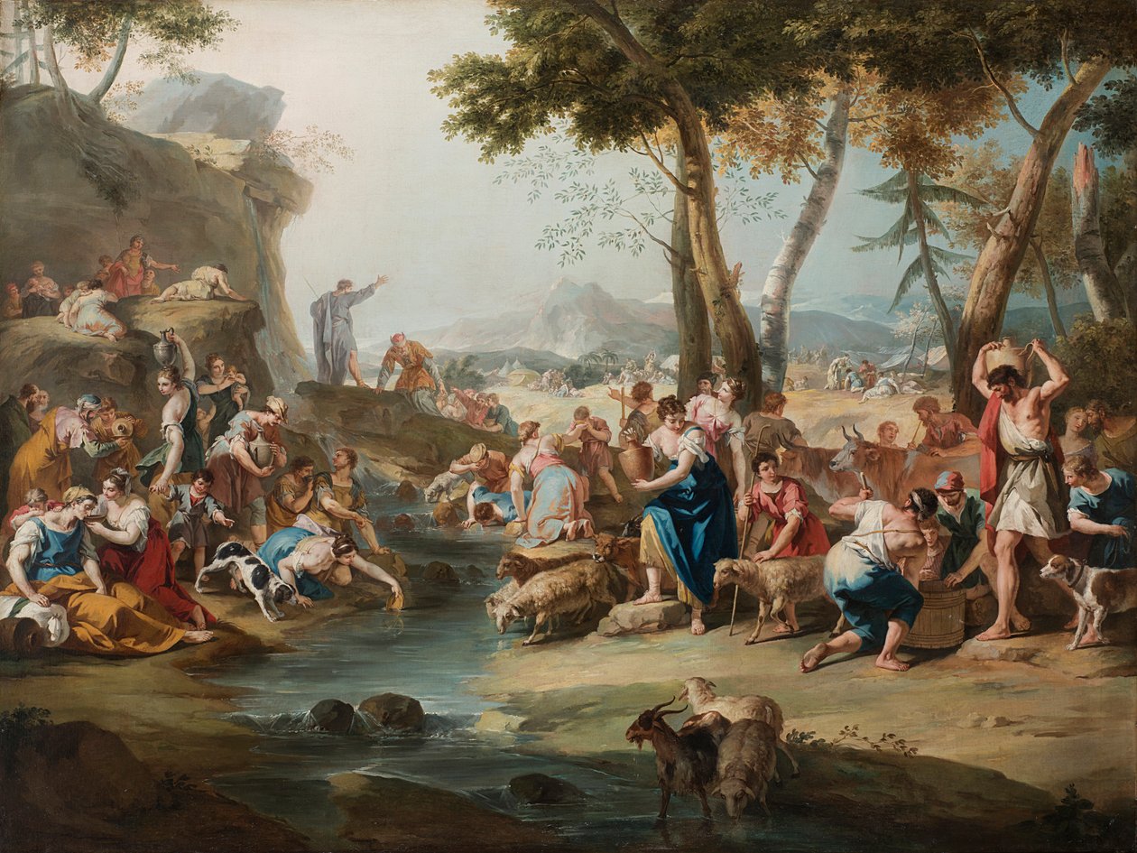 Moisés golpeando a Rocha. de Sebastiano Ricci