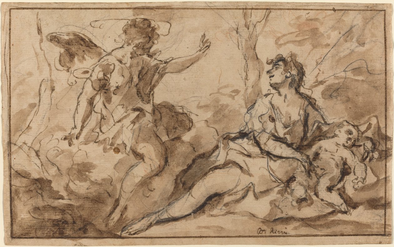 O anjo aparecendo para Hagar e Ismael de Sebastiano Ricci