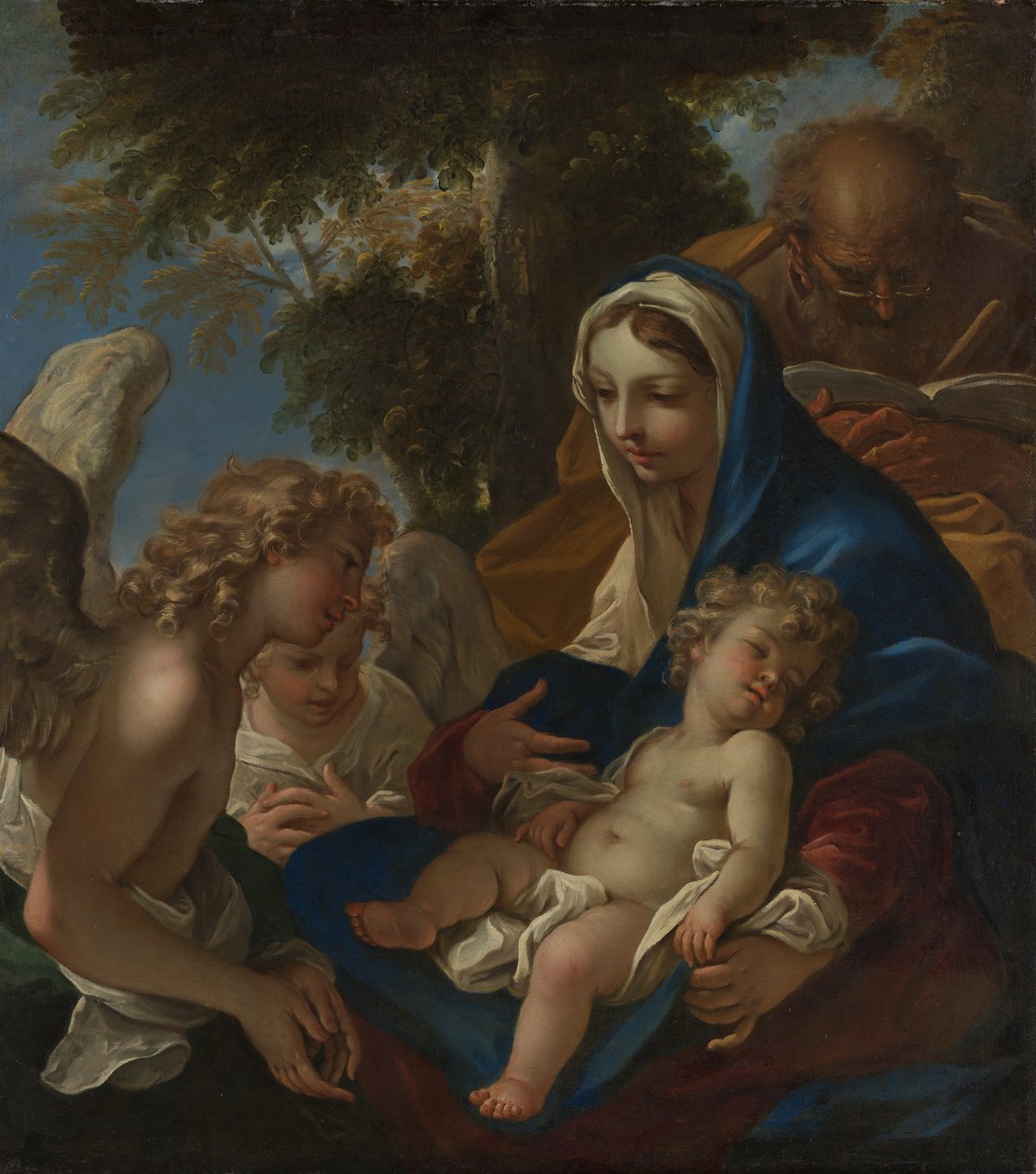 A Sagrada Família com Anjos, ca. 1700 de Sebastiano Ricci