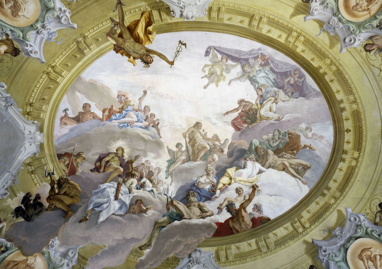 A apoteose de Hércules. Fresco de Sebastiano Ricci (1659-1734). Palácio Marucelli Fensi, Florença. de Sebastiano Ricci