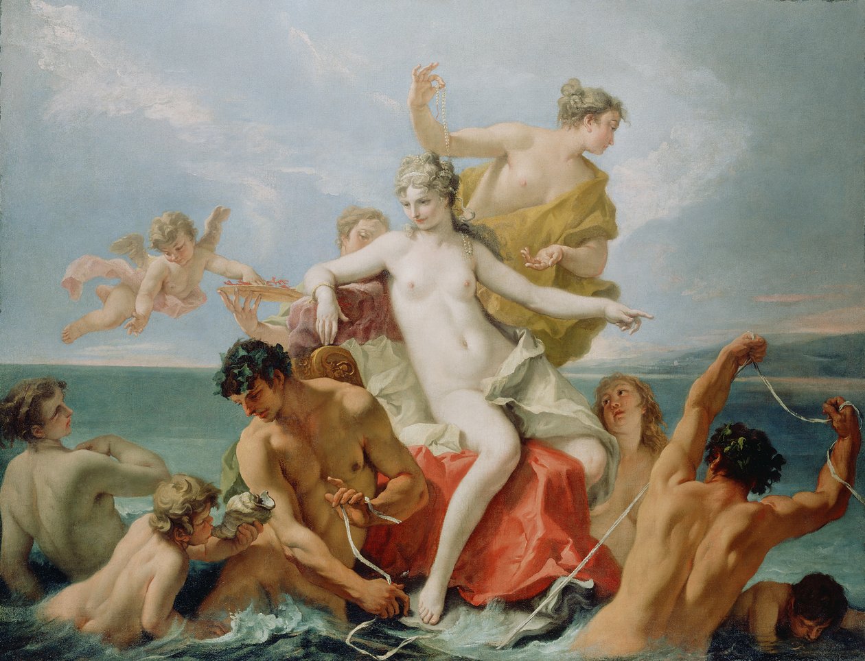 Triunfo da Vênus Marinha, c.1713 (óleo sobre tela) de Sebastiano Ricci