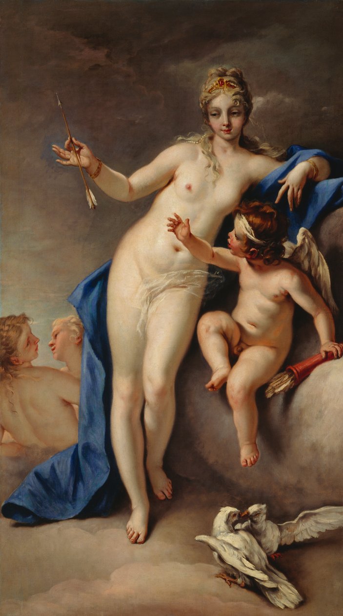 Vénus e Cupido (óleo sobre tela) de Sebastiano Ricci