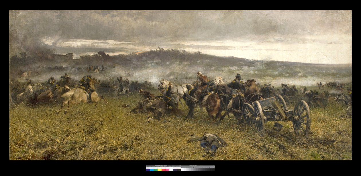 Artilharia durante a Batalha de San Martino, 1887 de Sebastiano de Albertis