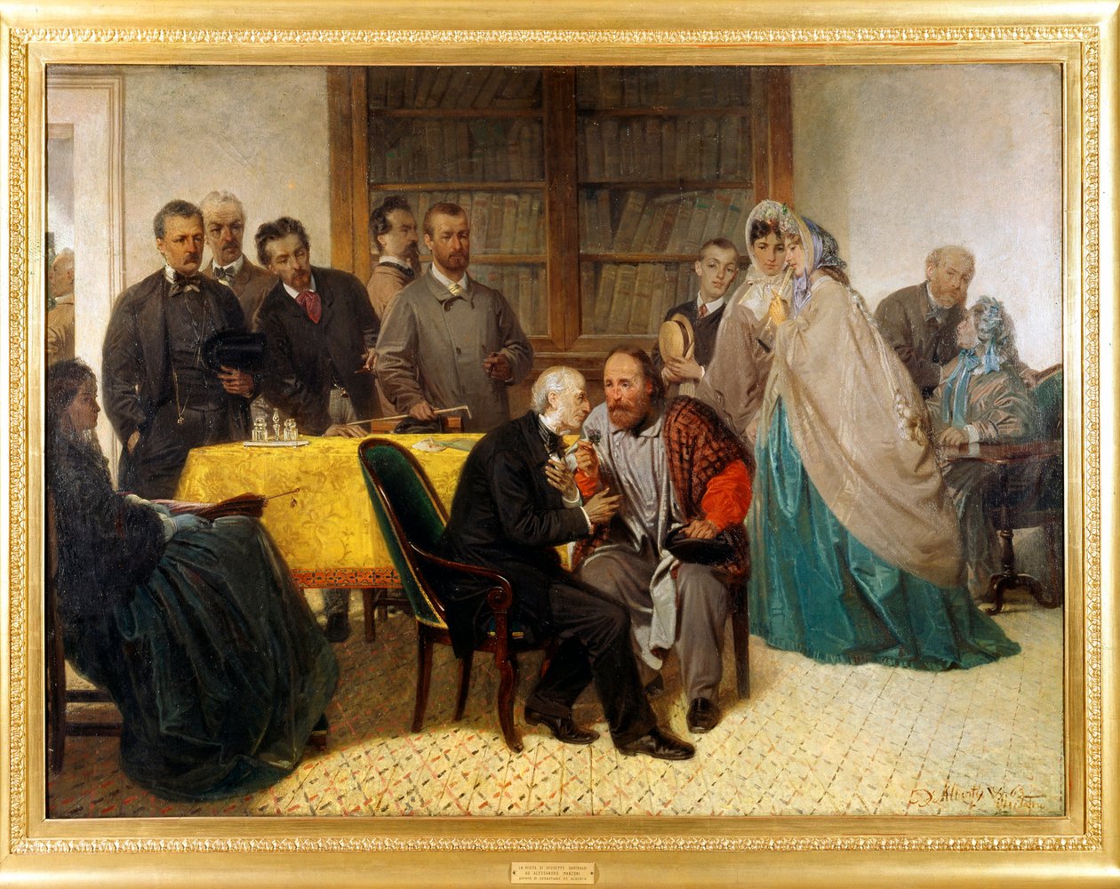 O encontro de Giuseppe Garibaldi (1807-1882) e Alessandro Manzoni (1785-1873) de Sebastiano de Albertis
