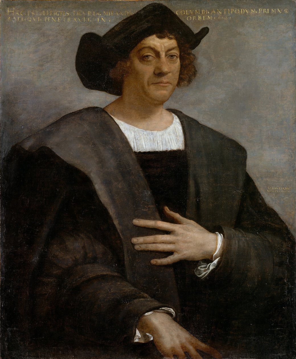Retrato de um homem, dito ser Cristóvão Colombo (c.1446-1506) de Sebastiano del (c.1485 1547) Piombo