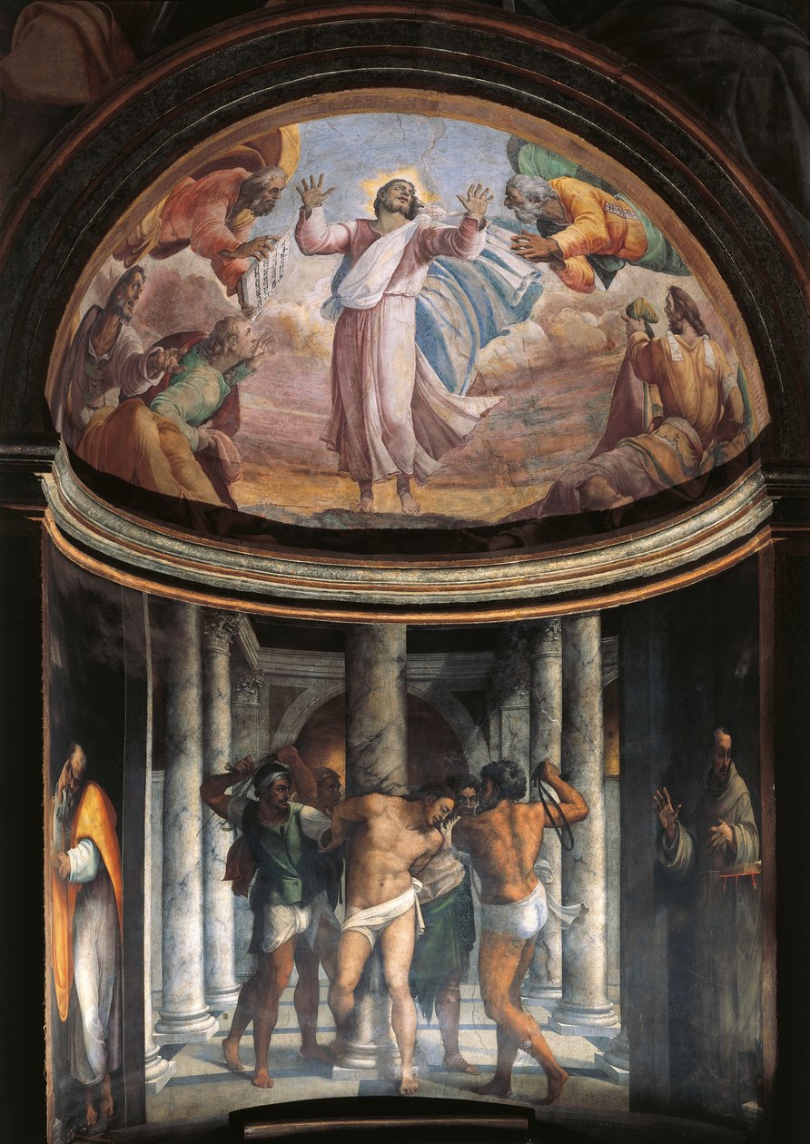 A Flagelação de Cristo (fresco) de Sebastiano del (c.1485 1547) Piombo