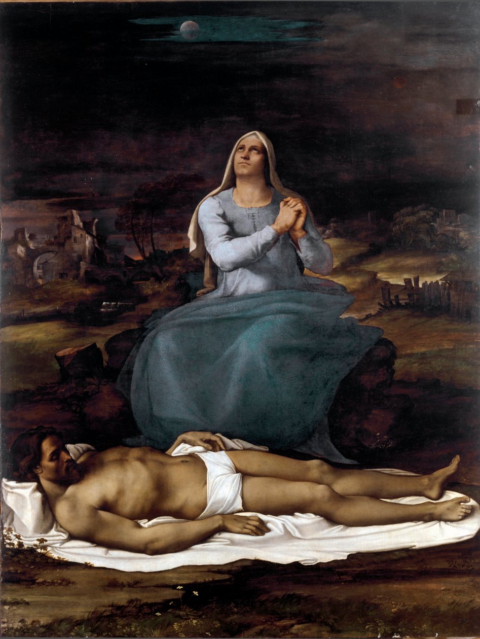 Pieta. (Pintura, c.1515) de Sebastiano del (c.1485 1547) Piombo