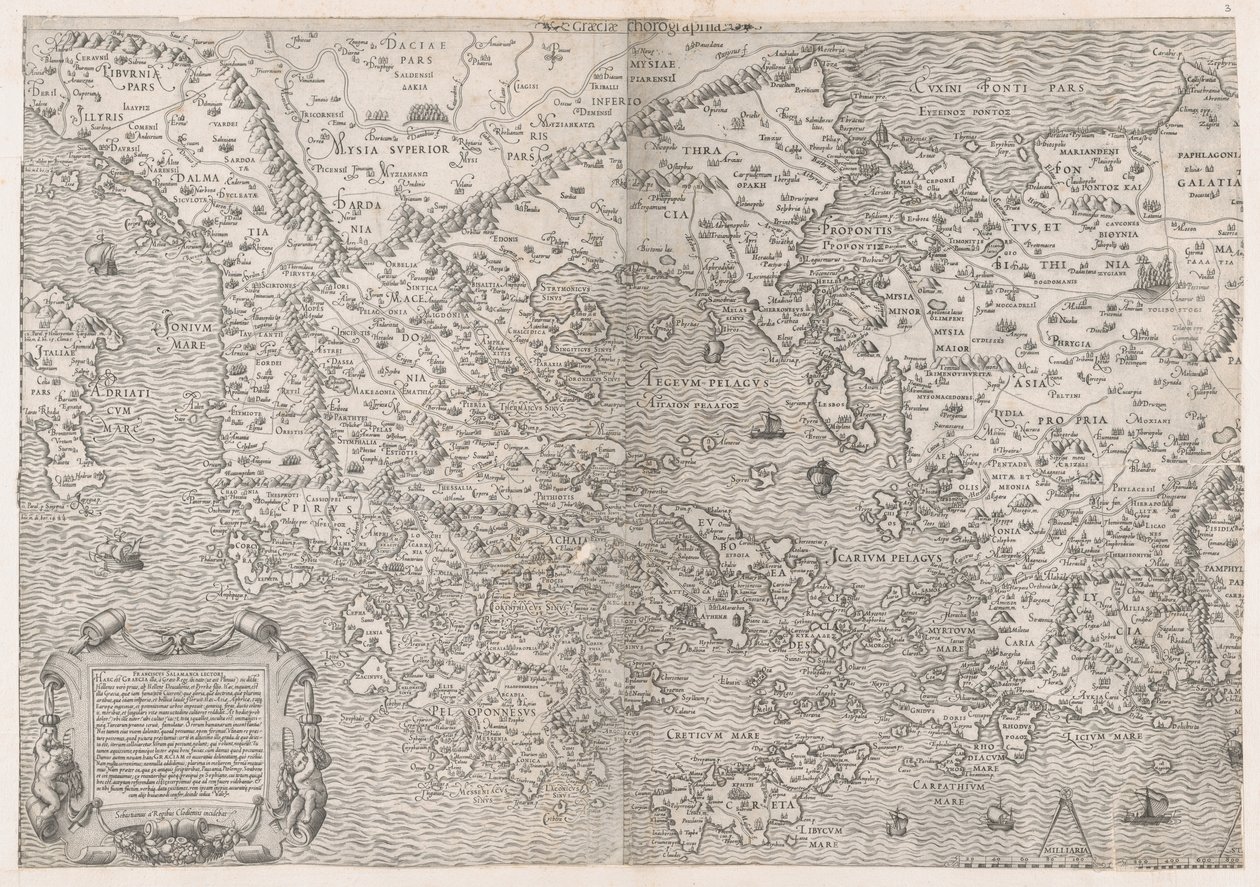 Mapa da Grécia, meados do século XVI., meados do século XVI. de Sebastiano di Re