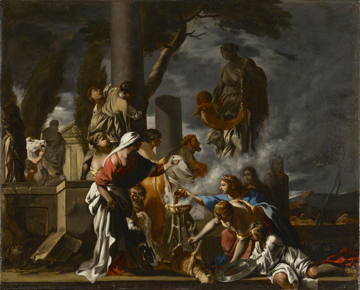 Rei Salomão Sacrifício aos Ídolos, c.1640 de Sébastien Bourdon